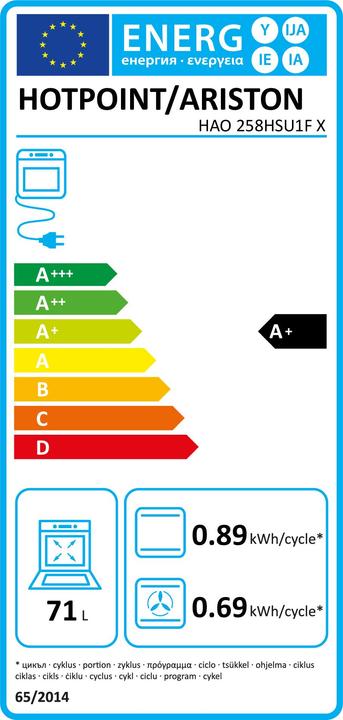 Energie-Label Hotpoint Einbauofen HAO 258HSU1F