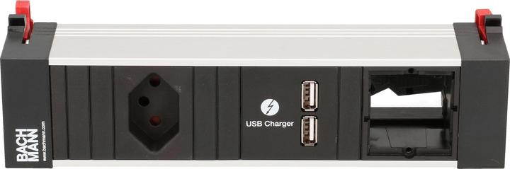 Produktbild Bachmann Einbausteckerleiste POWER FRAME 1x T13, USB, Custom-ABD Leer (1 x, Typ 13, 0.20 m)