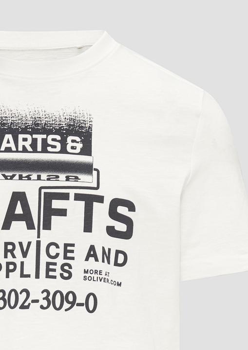 Produktbild S.Oliver T-Shirt Baumwoll-T-Shirt mit Frontprint und Flammgarnstruktur (XL)