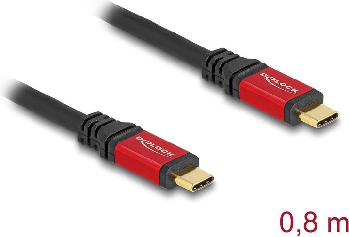 Actual product image Delock USB 20 Gbps cable USB Type-C male to male PD 3. (0.80 m, USB 4.0, 100 W)