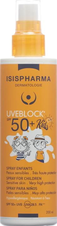 Actual product image Isispharma UVEBLOCK SPRAY KIDS SPF50+ Spray (Sun spray, SPF 50+, 200 ml)