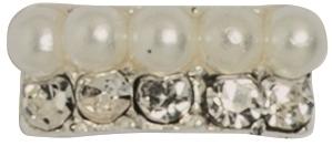 Actual product image You Nails Nail art deco large pearl rhinestones (Nail decoration, Silver, White)