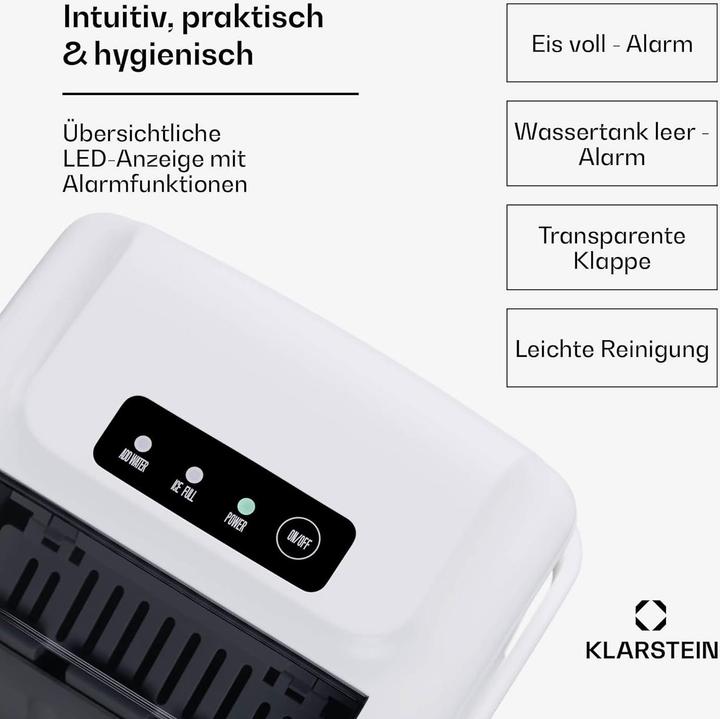 Produktbild Klarstein Tragbare Eiswürfelmaschine mit LED-Anzeige