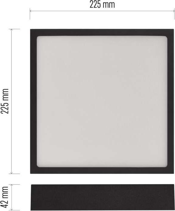 Actual product image Emos Surface-mounted LED light NEXXO, square, black, 21W, with Change CCT (1900 lm)