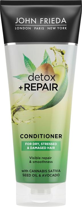 John Frieda Detox & Repair Conditioner 250ml Hydrating and Smoothing for Dry Stressed and Damaged Hair with Avoc (250 ml)