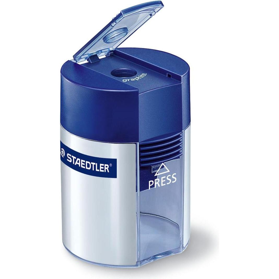 Staedtler, Spitzer,  Dosenspitzer 8,2mm Kunststoff silber/transparent/blau