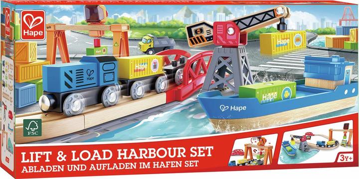 Actual product image Hape Lift + Load Harbour Set