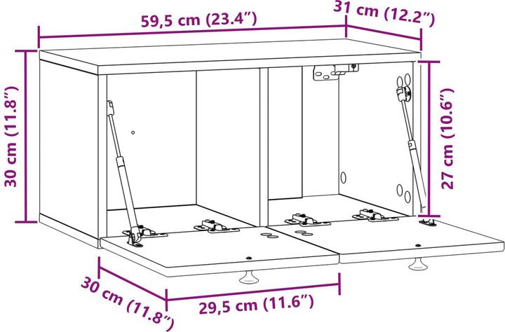 Produktbild vidaXL Wandschränke (31 x 59.50 x 30 cm)