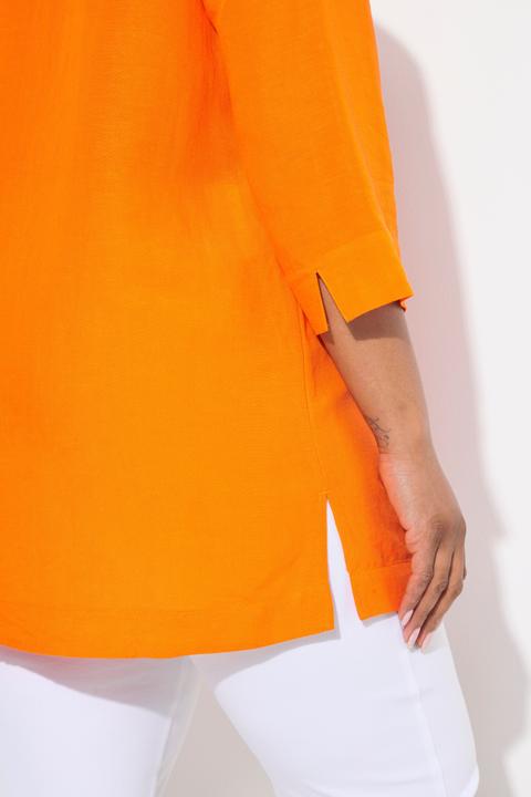 Immagine prodotto Ulla Popken Tunica dal taglio lungo e svasato con colletto da camicia e maniche a 3/4 (46, 48)