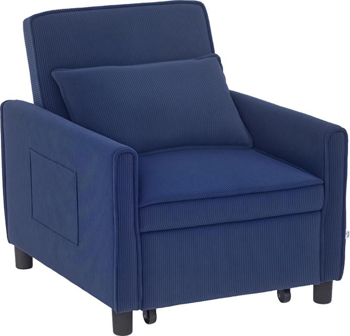 Actual product image Homcom Schlafsessel Polyester, Eukalyptusholz Blau