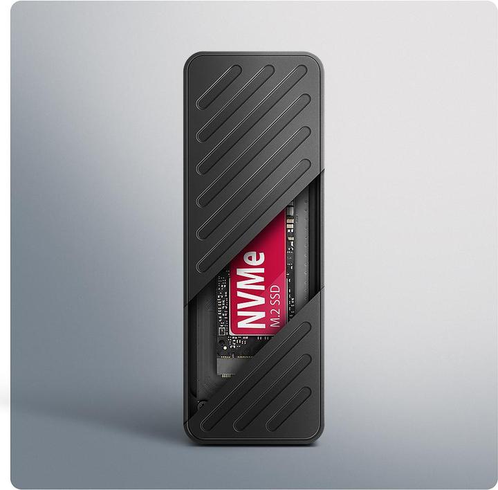 Produktbild Axagon EEM2-20G NVMe-SSD-Gehäuse, USB-C 3.2, 20 Gbps, 2230 - 2280 - schwarz (M.2)