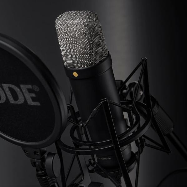 Actual product image RØDE NT1 5th Generation Microphone Black with Stand Arm in White