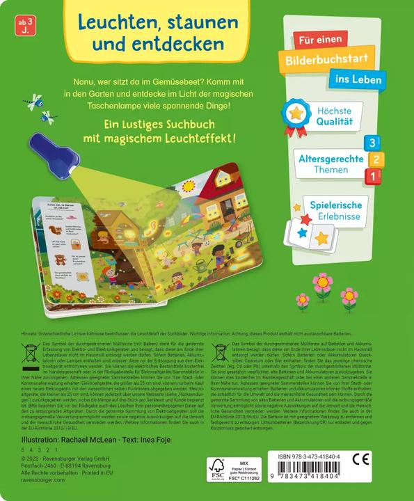 Produktbild Ravensburger Lampe an! Entdecke den Garten (Deutsch, Ines Foje, 2023)