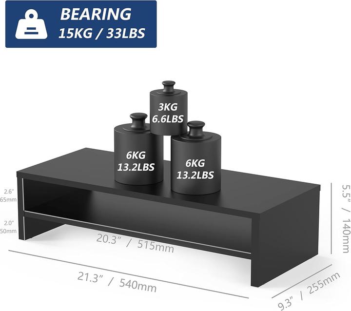 Actual product image Fitueyes Monitorständer mit 2 Ebenen und Stauraum