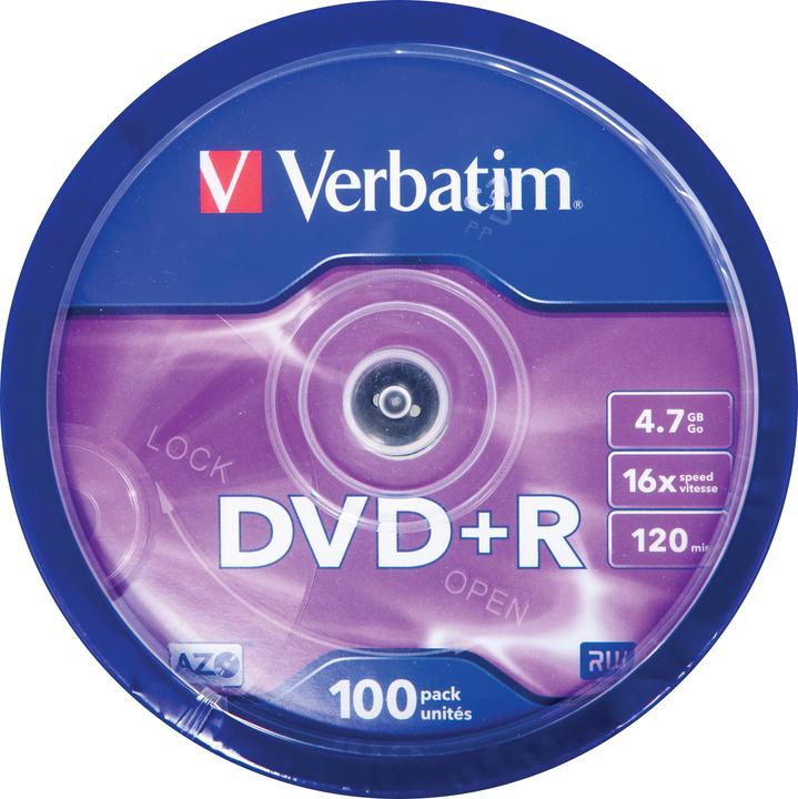 Produktbild Verbatim DVD+R Matt Silver, 4.7GB, 16x, 100er Spindel (100 x)