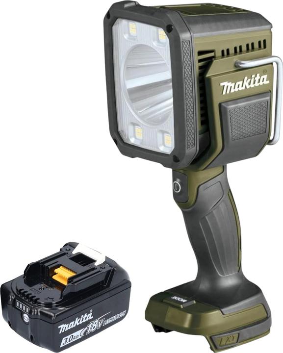1x Makita DML 812 cordless LED hand lamp, 1x Makita BL 1830 B 18 V 3.0 Ah battery, without charger