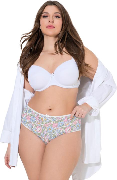Produktbild Ulla Popken Midislips, 5er-Pack, Blüten/ einfarbig (54, 56, 5er Pack)
