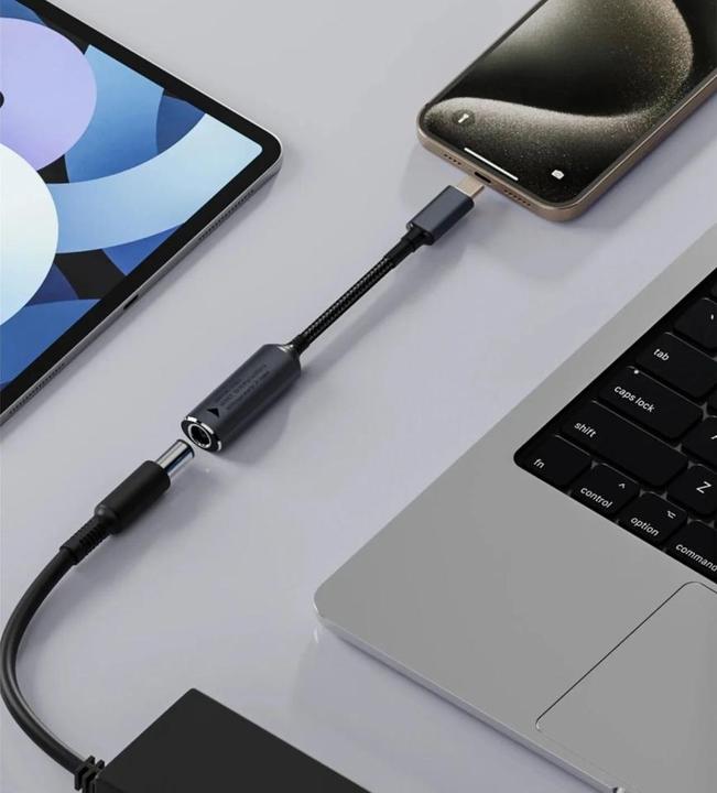 Actual product image PowerGuard DC Barrel Round Plug 5.5 x 2.5mm to USB-C Charge Adapter 140W (140 W)