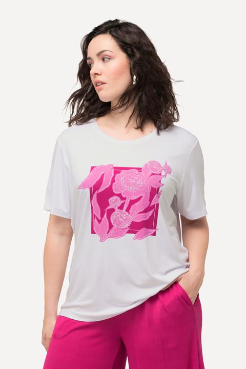Produktbild Ulla Popken T-Shirt, Blume, Ziersteine, Rundhals, Halbarm (42, 44)