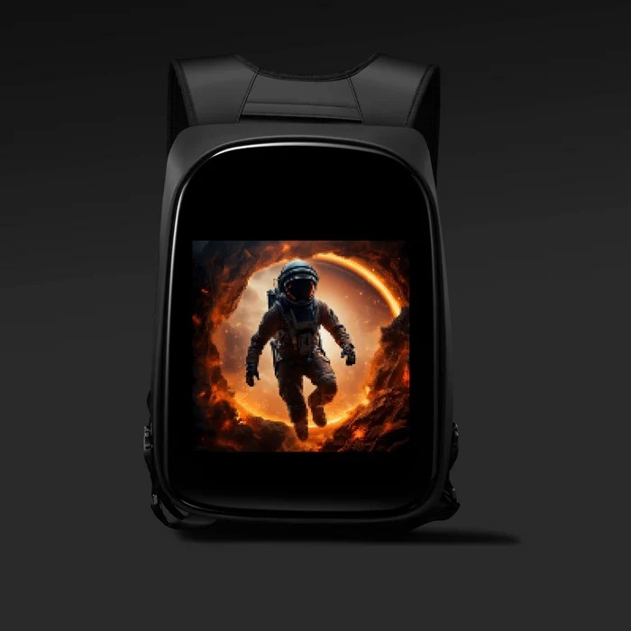 Actual product image Carbon Tech Cyber AI Rucksack mit integriertem LED-Display
