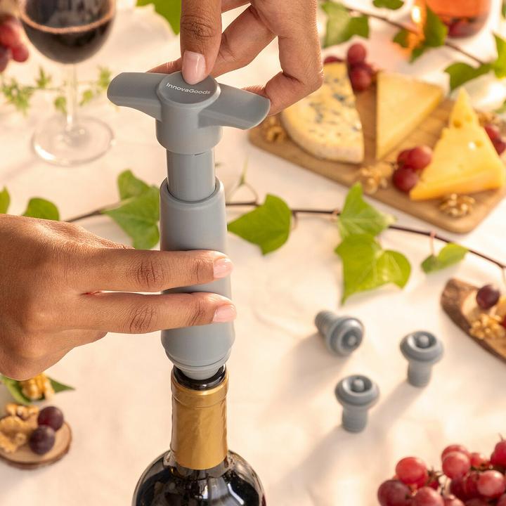 Actual product image InnovaGoods Vacuum pump for wine with 4 corks (Wine pump)