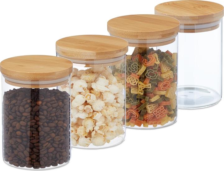 Actual product image Relaxdays 4x storage jar (0.75 l)