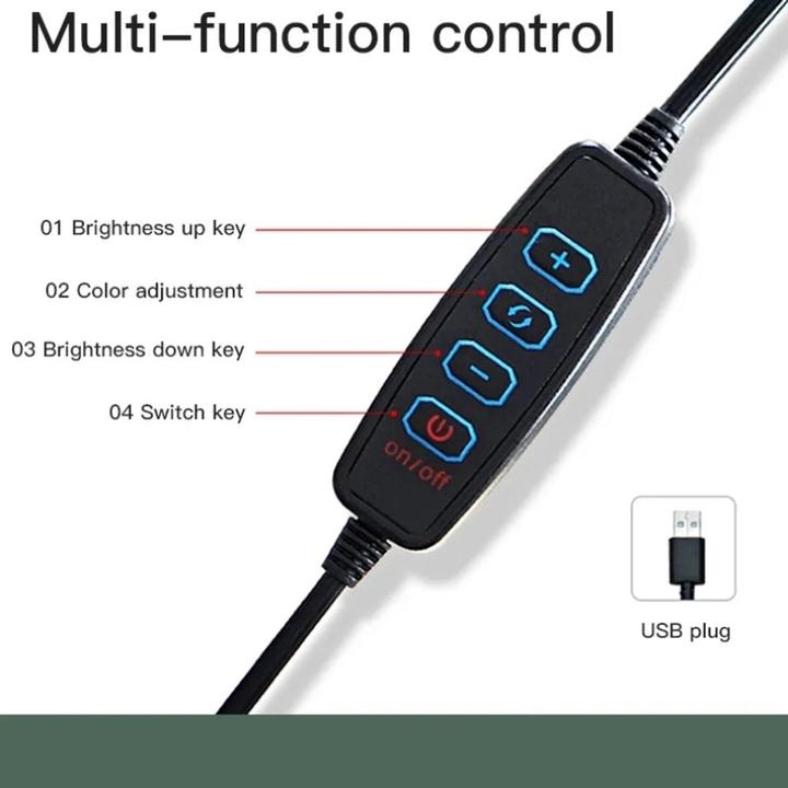 Produktbild König Design 26 cm Ringlicht mit Profi Stativ LED USB Fernbedienung 3 Farb Modus Vlogging (Ringleuchte)