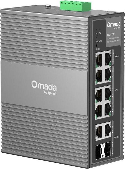 Produktbild TP-Link 10-Port Gigabit PoE+ Industrie-Switch, 240W, IP40, Omada Managed (10 Ports)