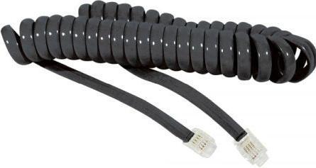 Productafbeelding Exertis Connect Handset spiraalkabel kort, zwart, lengte verlengd ca. 2,0 m