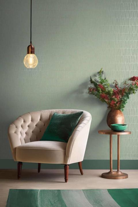 Productafbeelding AS Creation VINYL VLIESBEHANG BASIS 395061 GROEN GEO MOZAÏEK (12)