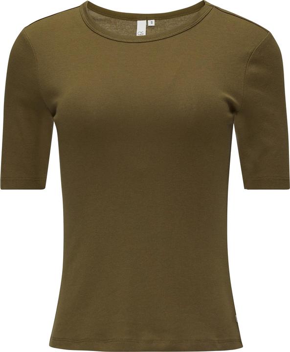 S.Oliver T-Shirt T-Shirt aus Baumwoll-Mix mit paspeliertem Ausschnitt (XXL)