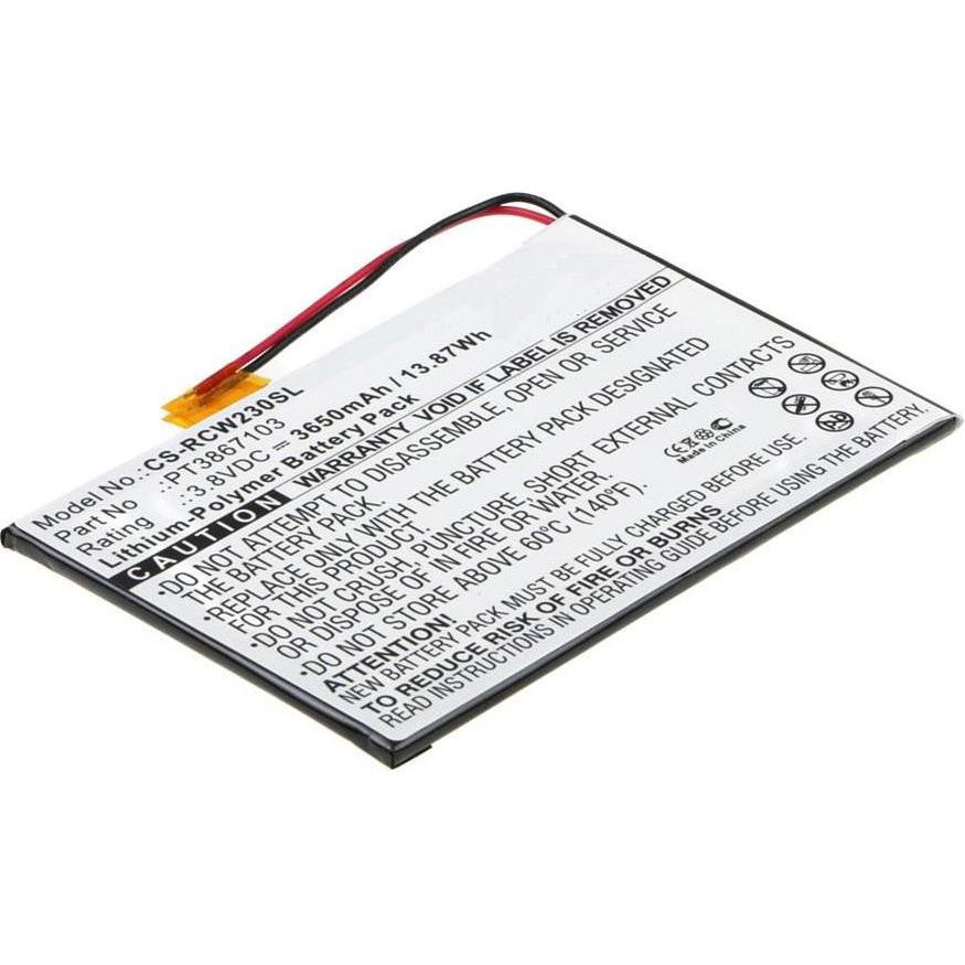 CoreParts Battery for RCA Tablet (3650 mAh), Notebook Akku, Schwarz