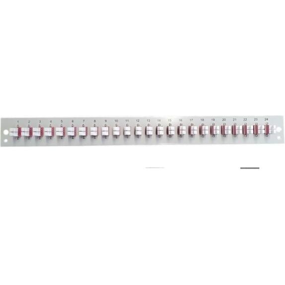 EFB Elektronik Bestückte Frontblende mit 24 x LC Duplex Kupplung grau (UTP, 0.01 m), Netzwerkkabel