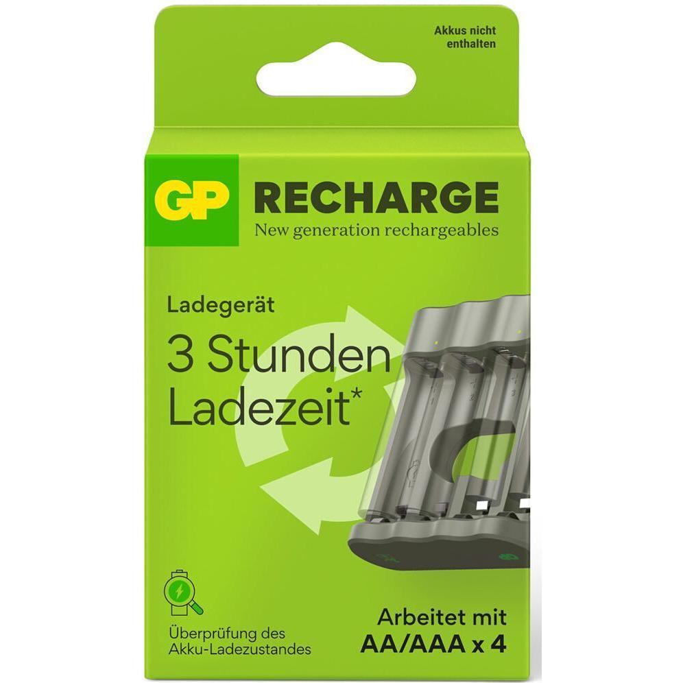 GP Batteries Batterie-Ladegerät B441 ohne Batterien geeignet für 4 x Mignon AA oder Micro AAA (1 pz., AAA, AA, Caricabatterie senza batteria), Caricab