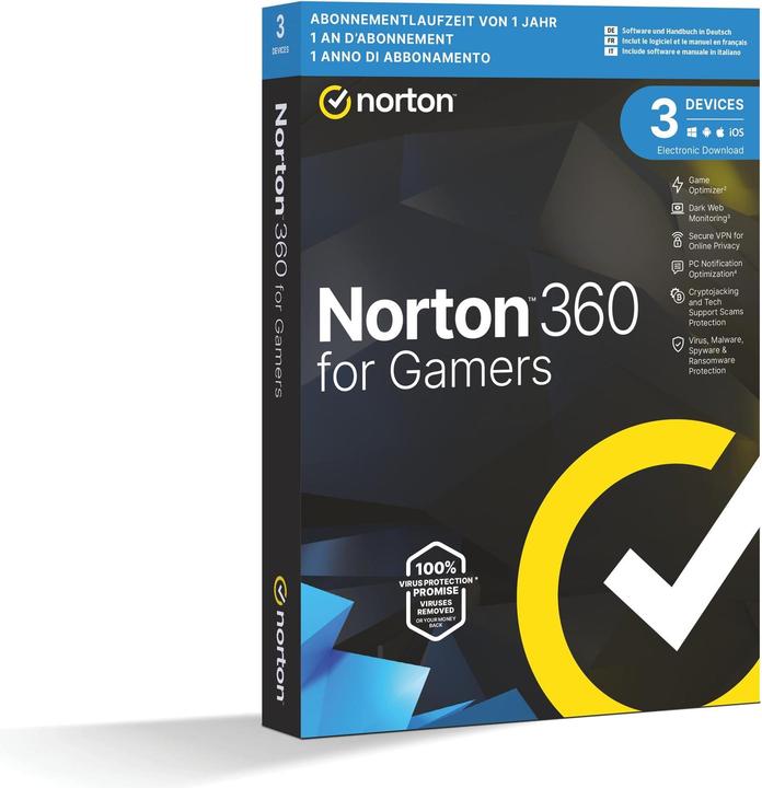 Norton 360 Gamer (3 User, 12 Monate)