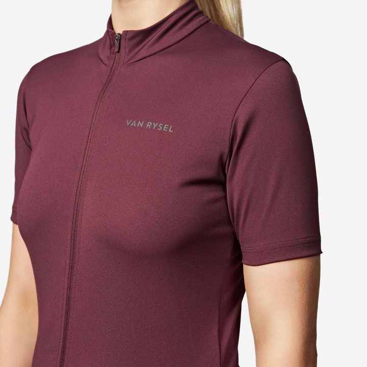 Van rysel Essential Women's Short-Sleeved Cycling Jersey - Burgundy