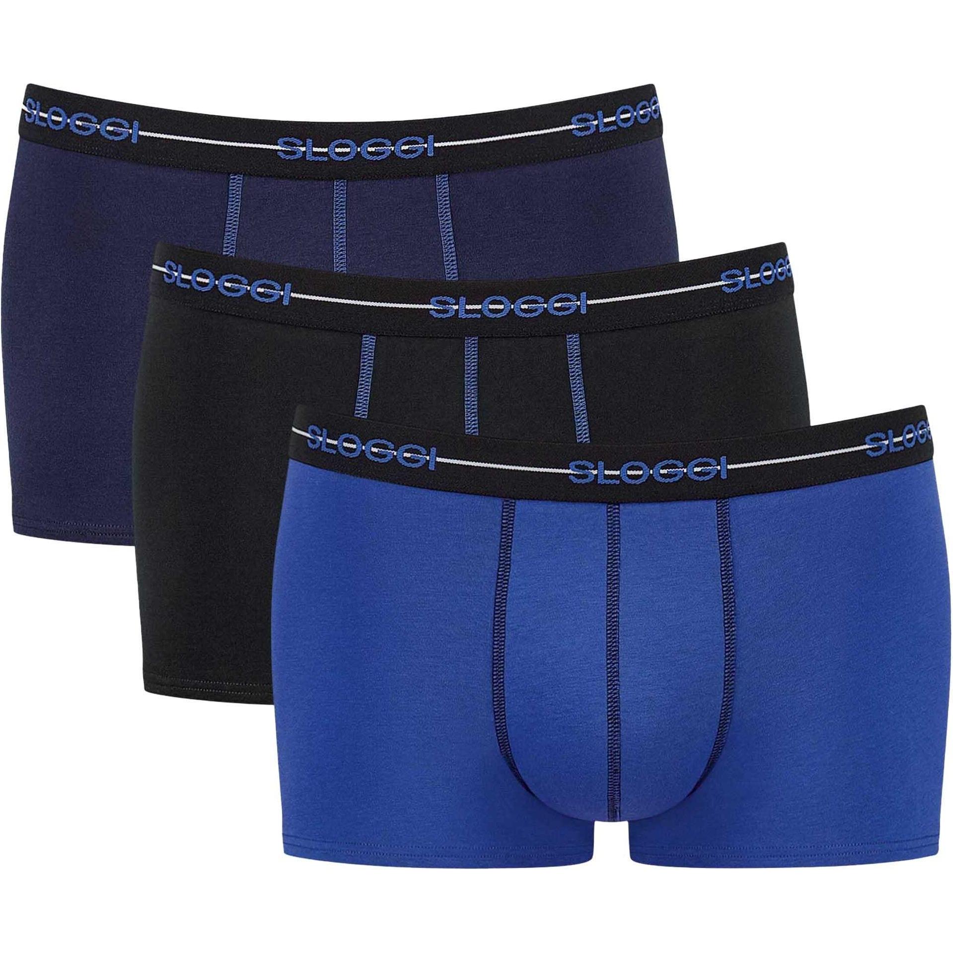 Sloggi, Herren, Unterhosen, Boxershort Casual Figurbetont, Mehrfarbig, (S, 3er Pack)