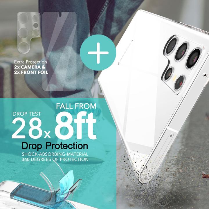 Actual product image Nalia Clear silicone case with 2x display & camera protection (Samsung Galaxy S23 Ultra)