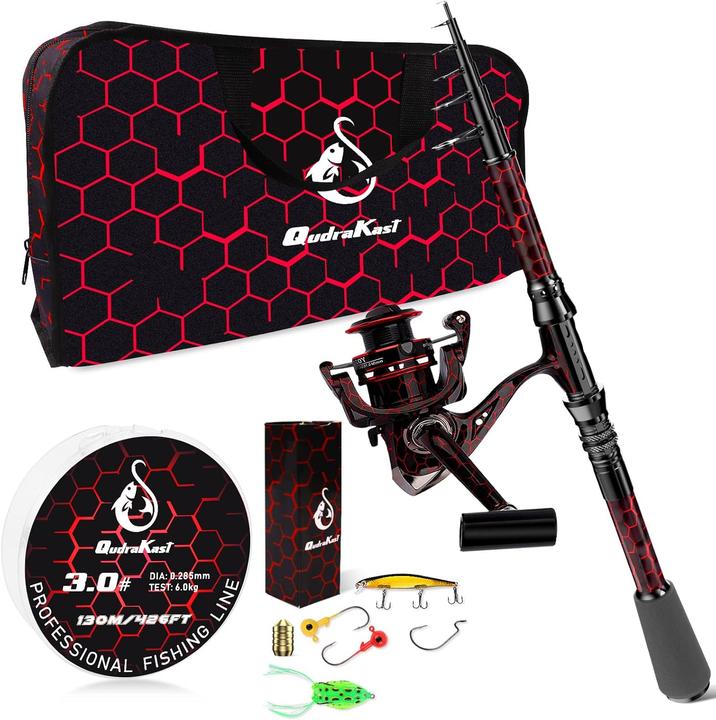 angelruten bei amazon FISHOAKY Angelrute Set 2,1m mit Rolle & Köder