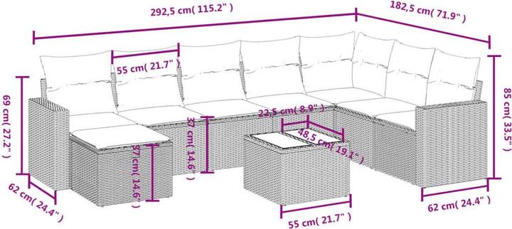 Produktbild vidaXL Garten Sofagarnitur