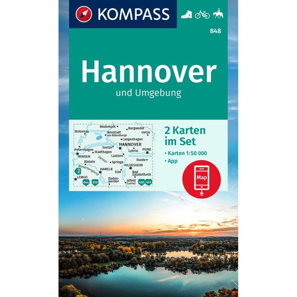 KOMPASS Wanderkarte 848 Hannover u. Umg, Landkarte