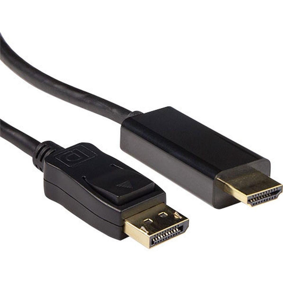 ACT Cavo di conversione DisplayPort maschio a HDMI-A maschio 1,00 m. Lunghezza: 1 m Dp maschio (1 m), Cavo video, Nero