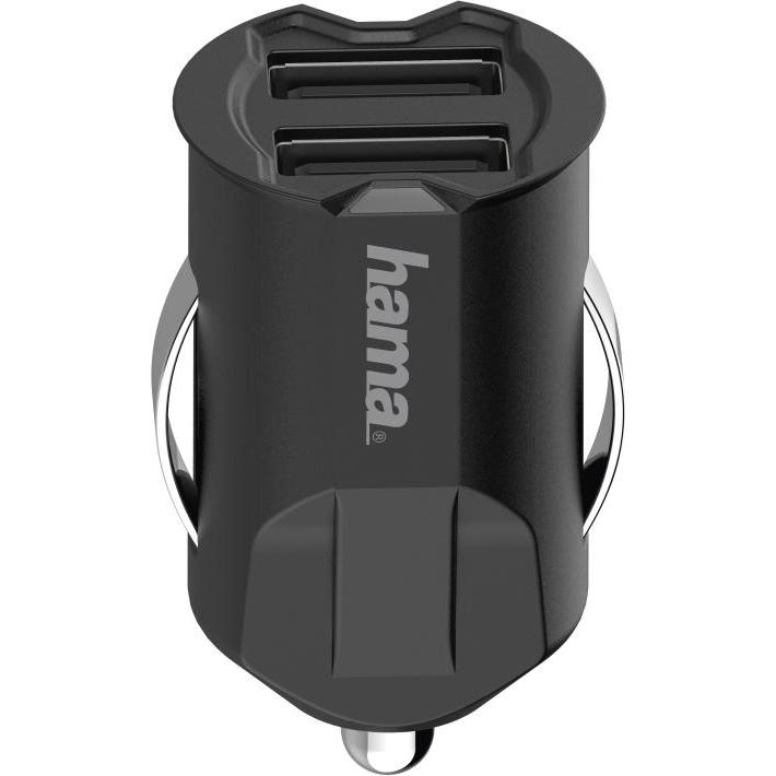 Hama Caricatore da auto USB, 2 volte, 5V/10.5W, Adattatore per auto, Nero