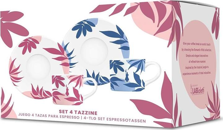 Produktbild Bialetti Primavera Zestaw 4 filiżanek ze spodkiem (4 sztuki) (9 ml, 1x)