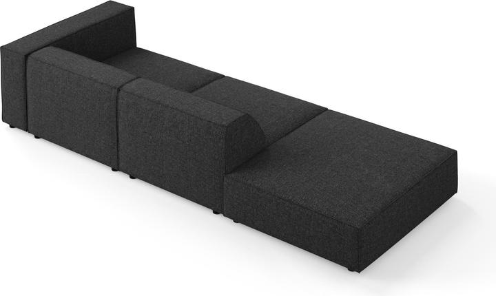 Actual product image Cosmopolitan Design Left Sofa, "Arendal", 4 Seats, Black, 262x102x70 Made in Europe (Corner sofa)