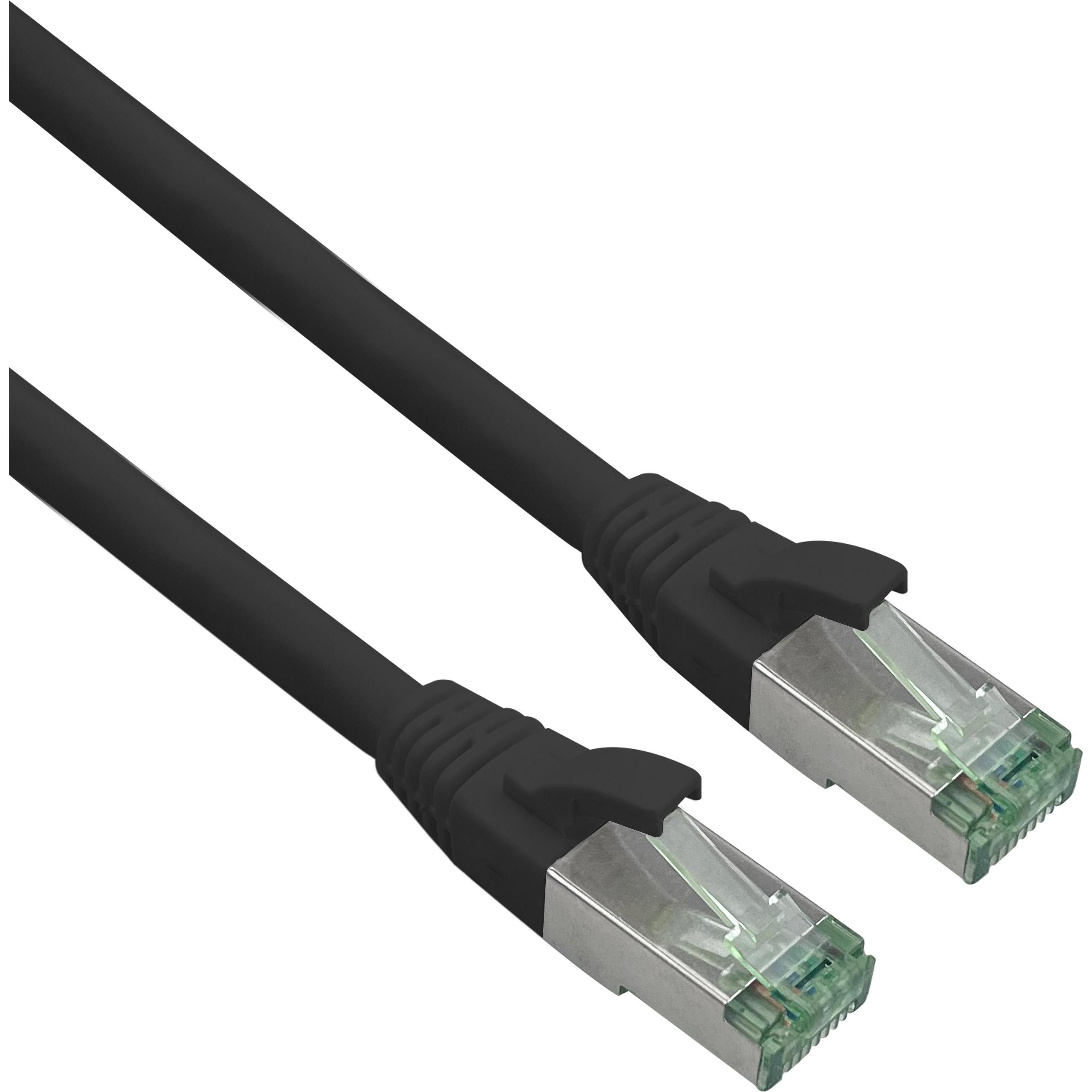 Helos GRS zertifiziertes Cat 6a Patchkabel mit Cat 7 Rohkabel TPE schwarz 5,0m (S/FTP, CAT7, 5 m), Netzwerkkabel