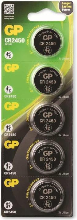 Produktbild GP Batteries Knopfzelle Lithium CR2450, 5er (5 Stk., CR2450, 610 mAh)