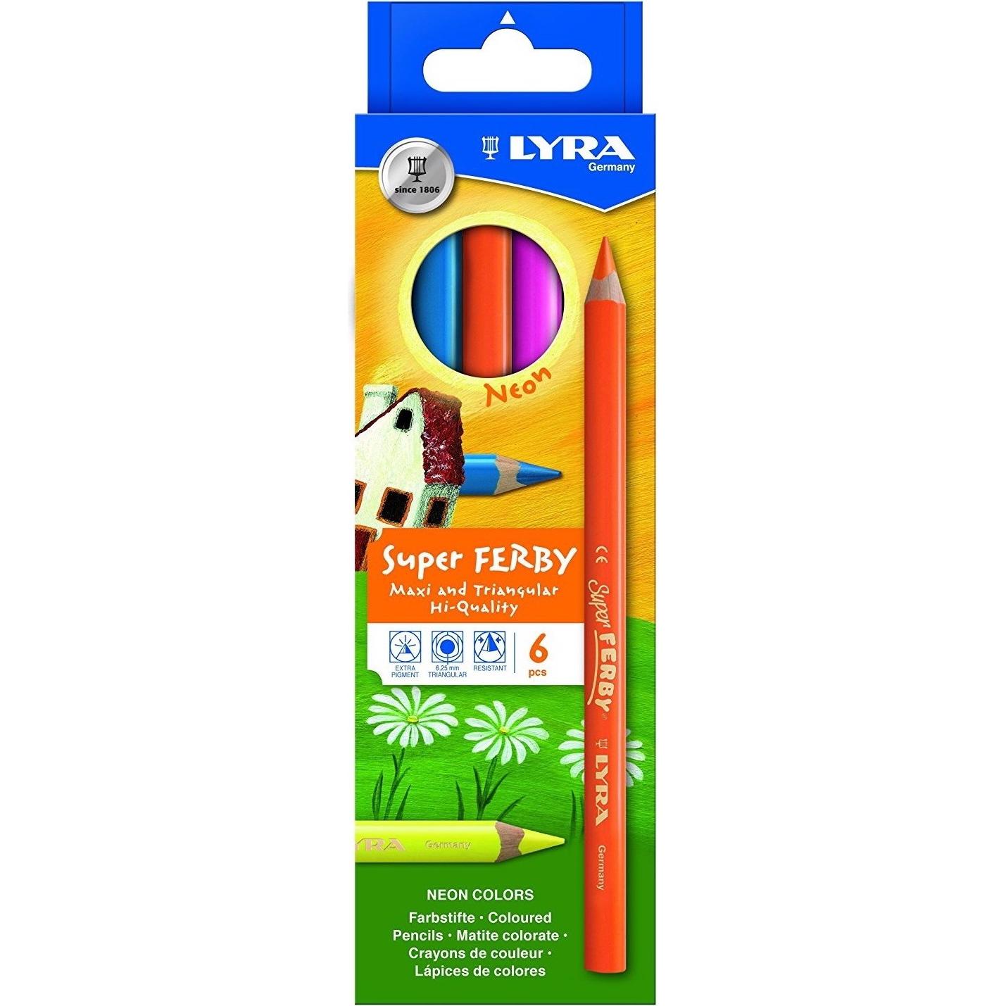 Lyra, Malstifte, Super Ferby Cardboard Box K06 Neon (Neon, 6 x)