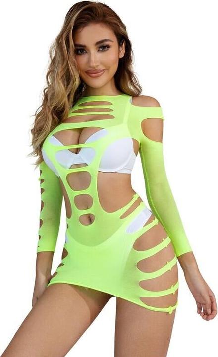 Produktbild Subblime 952280 Grãoen Langrmeliger Elastischer Netz-Bodystocking Eine Grã–Sse (S)