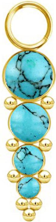 Immagine prodotto Star Piercing Anhänger vergoldet vier Türkis Steinen mit Kugeln (senza ottone, Acciaio chirurgico 316L, Mnerale)